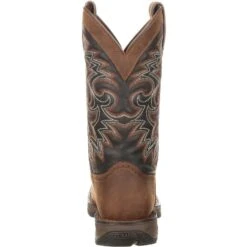 Durango Men's Rebel 12" Square Toe Pull-On Western Boot Chocolate DDB0135 -Outlet The Rugged Boots Store DDB0135 back