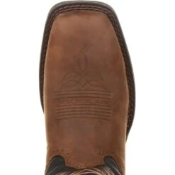 Durango Men's Rebel 12" Square Toe Pull-On Western Boot Chocolate DDB0135 -Outlet The Rugged Boots Store DDB0135 birdseye