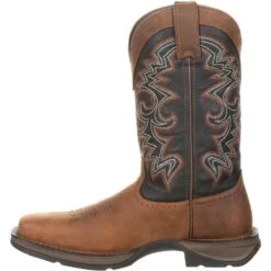 Durango Men's Rebel 12" Square Toe Pull-On Western Boot Chocolate DDB0135 -Outlet The Rugged Boots Store DDB0135 instep profile