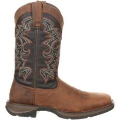 Durango Men's Rebel 12" Square Toe Pull-On Western Boot Chocolate DDB0135 -Outlet The Rugged Boots Store DDB0135 profile