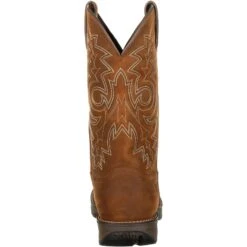 Durango Men's Rebel 12" Round Toe WP Western Boot - Brown - DDB0163 -Outlet The Rugged Boots Store DDB0163 back