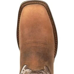 Durango Men's Rebel 12" Square Toe Pull-On Western Boot- Brown DDB0166 -Outlet The Rugged Boots Store DDB0166 birdseye