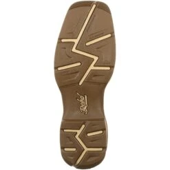 Durango Men's Rebel 12" Square Toe Pull-On Western Boot- Brown DDB0166 -Outlet The Rugged Boots Store DDB0166 outsole