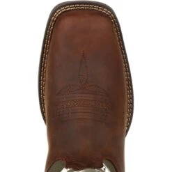 Durango Men's Rebel Army Green USA Print 12" Square Toe Western Boot -Outlet The Rugged Boots Store DDB0313 birdseye