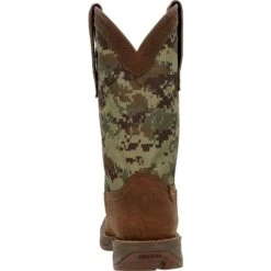 Durango Men's Rebel 12" Sqr Toe Pull-On Western Classic Boot - DDB0329 -Outlet The Rugged Boots Store DDB0329 back