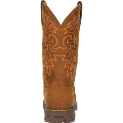 Durango Men's Rebel™ 12" Square Toe WP Western Boot - Russet - DDB0361 -Outlet The Rugged Boots Store DDB0361 back