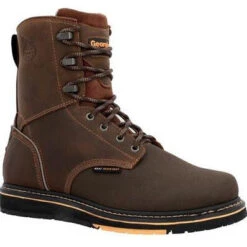 Outlet The Rugged Boots Store 8 Georgia Men's Amp Lt Power 8" Wedge Slip Resist Work Boot -Brown- GB00520