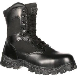 Outlet The Rugged Boots Store 25 Rocky Men's Alphaforce 8" Zipper Comp Toe WP Duty Boot Black FQ0006173