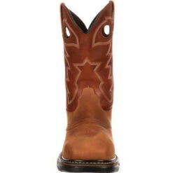 Rocky Men's Original Ride Steel Toe WP Western Boot- Brown- RKYW041 -Outlet The Rugged Boots Store rocky mens original ride steel toe wp western boot brown rkyw041 3