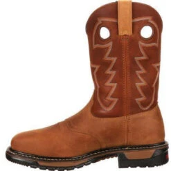 Rocky Men's Original Ride Steel Toe WP Western Boot- Brown- RKYW041 -Outlet The Rugged Boots Store rocky mens original ride steel toe wp western boot brown rkyw041 5