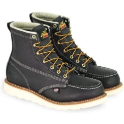 Thorogood Men's 6" Am Heritage 6" Wedge Work Boot - Black - 804-6201